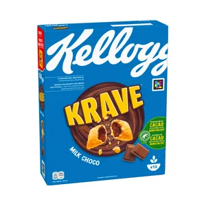 KELLOGG"S krave Cereales rellenos de chocolate con leche 410 g.