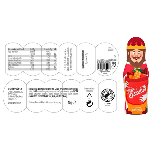 NESTLÉ Figurita de chocolate de los Reyes Magos Extrafino 40 g.