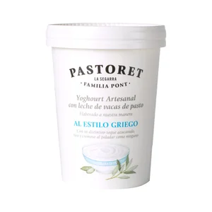 PASTORET Yogur azucarado estilo griego, elaborado con leche de vacas de pasto 500 g.