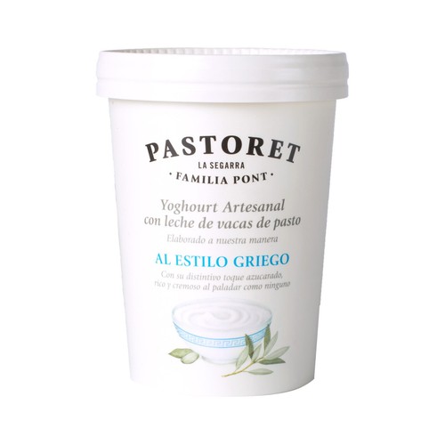 PASTORET Yogur azucarado estilo griego, elaborado con leche de vacas de pasto 500 g.
