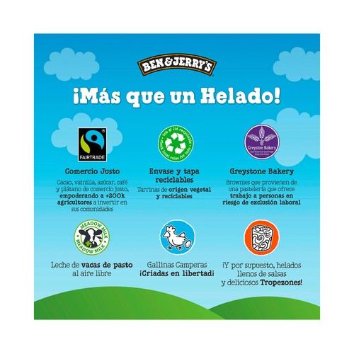 BEN & JERRY"S Duo pack Mini tarrinas de helado de masa de galletas y dulce de leche 2 x 100 g.