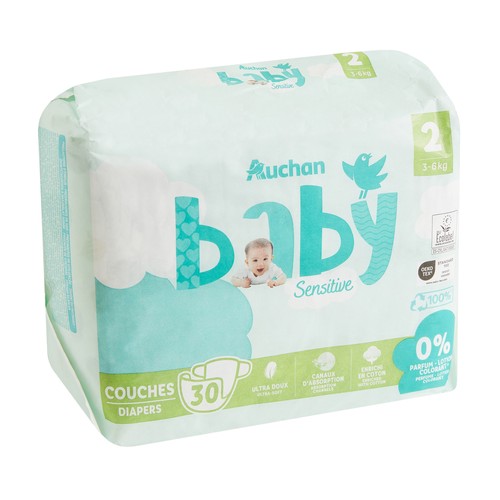 PRODUCTO ALCAMPO Baby sensitive Pañales talla 2 (3-6 kg) 30 uds.