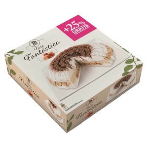 Tarta fantástica (helado de nata, caramelo y chocolate) 550 g.