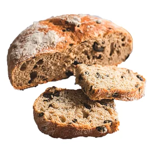 Hogaza con aceite y aceitunas negras 400 g.