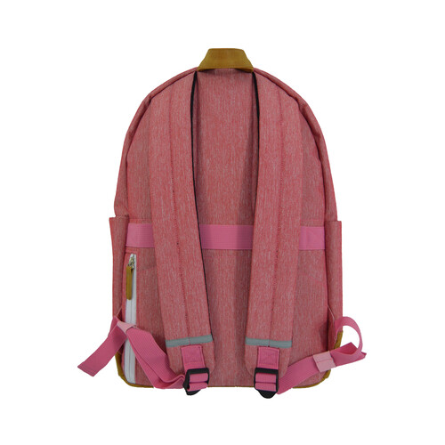 Mochila de viaje con varios compartimentos en color rosa con capacidad para 18L, AIRPORT ALCAMPO.