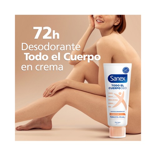 SANEX Sensitive Desodorante en crema unisex para todo el cuerpo (manos, axilas, zonas íntimas ...) 75 ml.