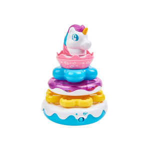 Imagen de Pirámide de aros apilables, unicornio, +12 meses, ONE TWO FUN.