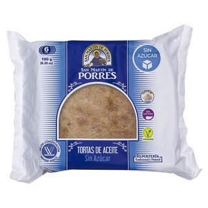 Tortas de aceite sin azúcares añadidos 6 uds, 180 g.