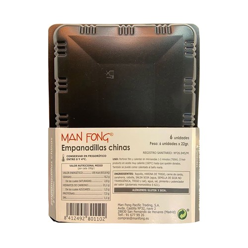MANFONG Empanadillas chinas, listas para calentar y comer MAN FONG 6 x 22 g.