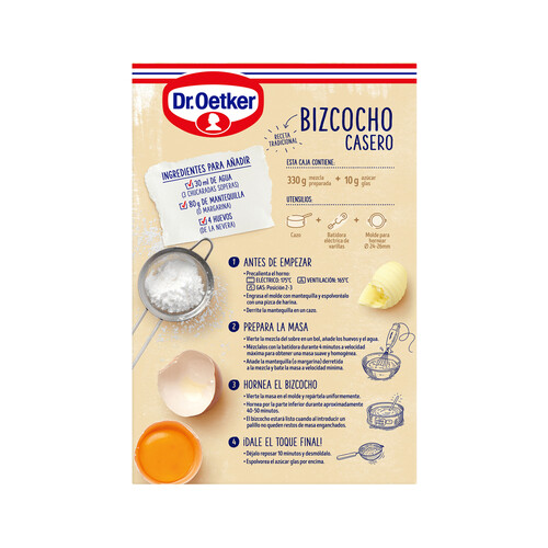 DR. OETKER Preparado en polvo para hacer bizcocho Dr. OETKER 340 gr,