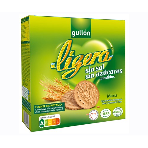GULLÓN Ligera Galletas sin azúcares añadidos y sin sal 600 g.