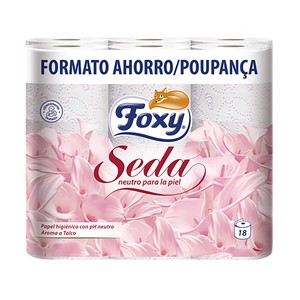 Papel higiénico neutro para la piel con triple capa Seda 18 rollos