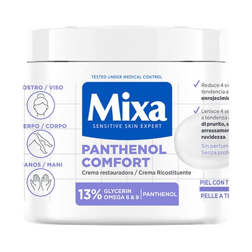 MIXA Panthenol comfort Crema corporal restauradora, para pieles con tendencia atópica 400 ml.