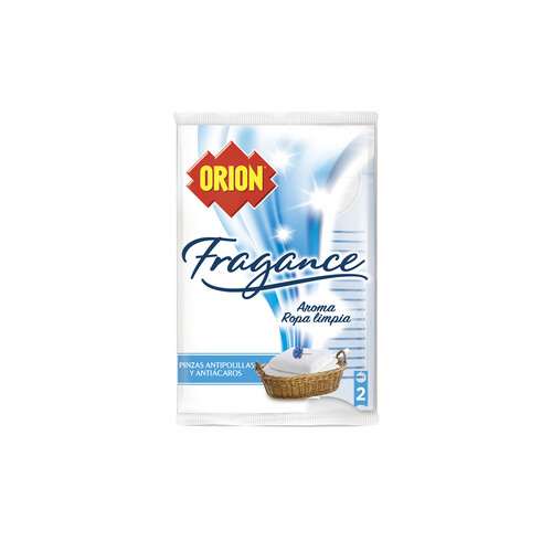 Pinzas antipolillas y antiácaros aroma ropa limpia ORION FRAGANCE 2 uds.