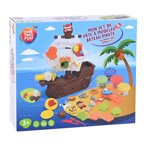 Set de Juego Barco Pirata con moldes y pasta de modelar 11 Piezas +3 Años ONE, TWO FUN