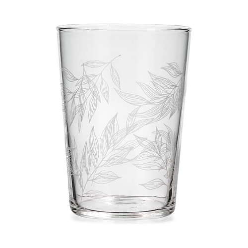 Vaso alto de vidrio transparente 0,53 litros, diseño Primavera con ramas, LUMINARC.