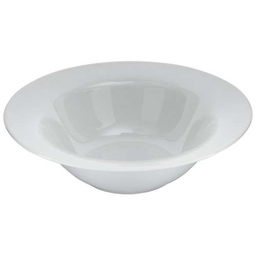 Plato hondo cuadrado de porcelana blanca,  23cm, ACTUEL