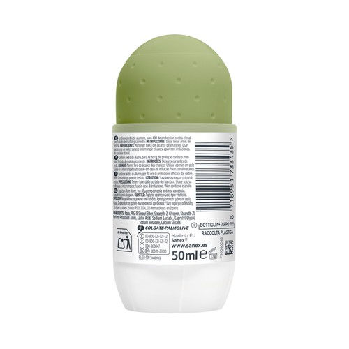 SANEX Mineral protect Desodorante roll on para mujer antitranspirante hasta 48 horas, piel normal 50 ml.