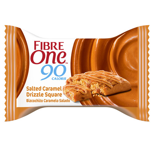 FIBRE ONE Barritas de bizcocho con trozos de toffe de caramelo salado FIBRE ONE 5 uds.120 g.