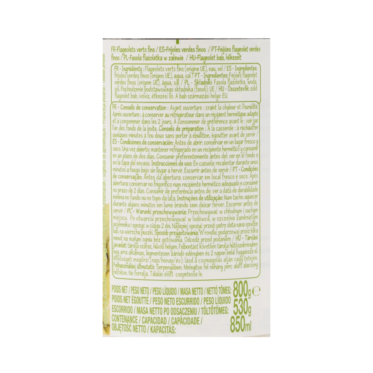 PRODUCTO ALCAMPO Alubias verdes finas 530g