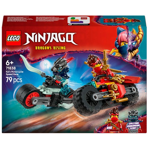 LEGO Ninjago 71838, Carrera Relámpago en Moto de Kai Juego, 79 pcs +6 Años