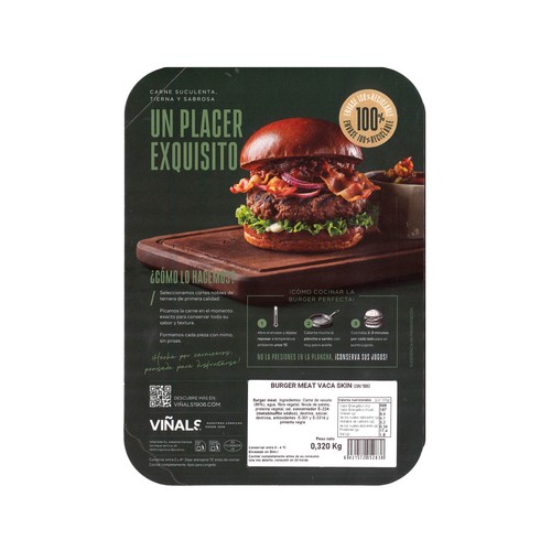 VIÑALS Hamburguesa de vacuno 2 x 160g. 