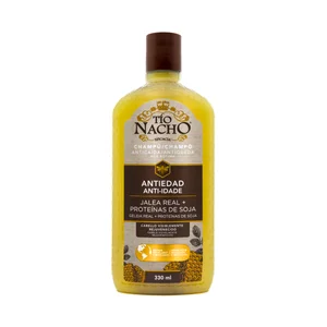 TIO NACHO Champú anticaida por rotura y antiedad con jalea real y proteínas de soja 330 ml.