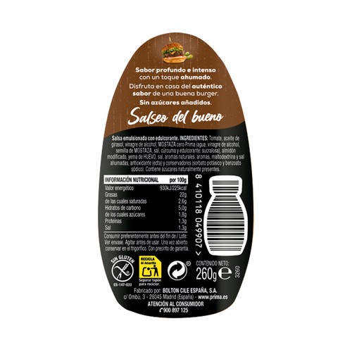 PRIMA Salsa burguer cero 260 g.