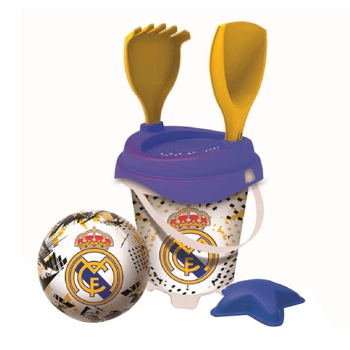 Set cubo castillo Real Madrid, con moldes y pelota. UNICE