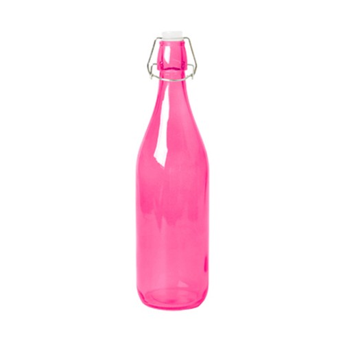 Botella 1 litro color rosa. ACTUEL