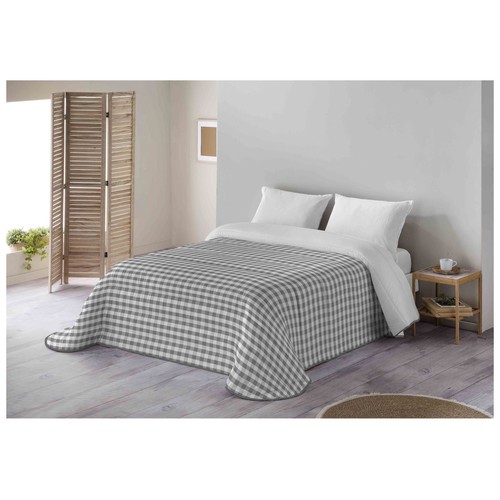 Edredón estampado para cama 135/150 240x260cm 200GSM doble color gris. NATURALS