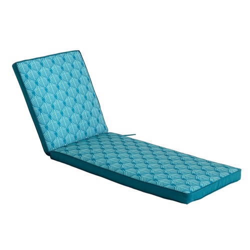 Cojín tumbona 190x60x6cm poliéster color azul. GARDENSTAR.
