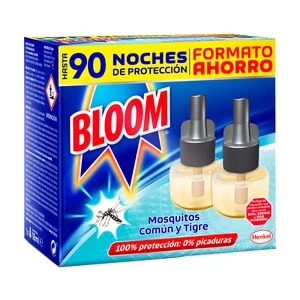 BLOOM Recambio insecticida líquido, moscas y mosquitos 45 día 2 x 18 ml.