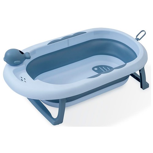 Bañera plegable con taza para enjuague, color azul, INTERBABY.