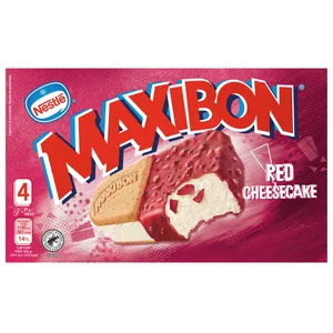 MAXIBON de Nestlé Sandwich de helado de tarta de queso (cheesecake) 4 x 140 ml.