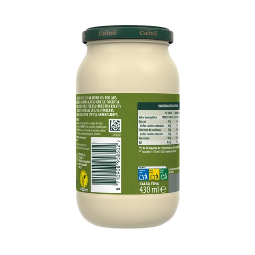 CALVÉ Mayonesa casera frasco 430 ml.