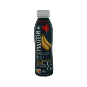 Imagen de AUCHAN Protein + Yogur líquido desnatado proteico sin azúcares añadidos plátano 381 ml. Producto Alcampo