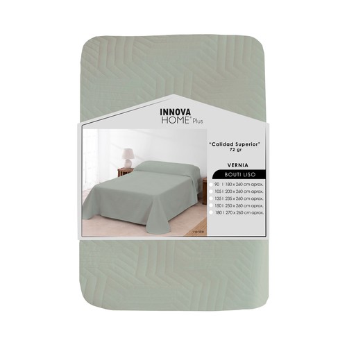 Colcha bouti lisa 150cm verde. INNOVA HOME.