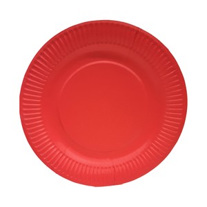 Platos desechables de cartón color rojo, 23cm., 10 unidades, ACTUEL.