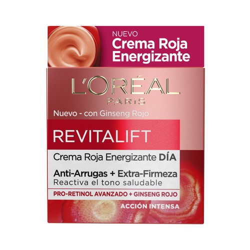 L´ORÉAL PARIS Revitalift 50 ml Crema energizante de día con ginseng rojo.