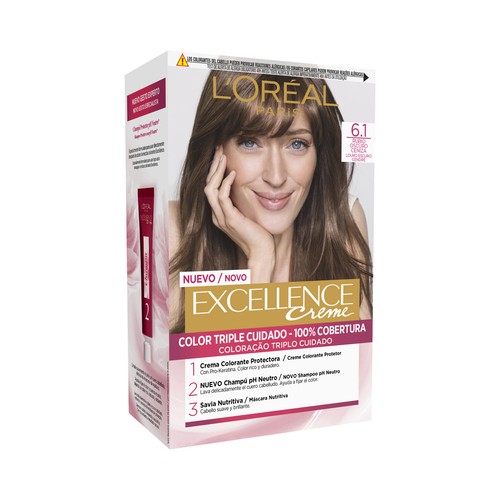 L´ORÉAL PARIS Excellence creme Tinte de pelo permanente tono 6.1 Rubio oscuro ceniza.
