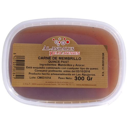 AL ANDALUS Carne de membrillo AL ANDALUS 300 g.