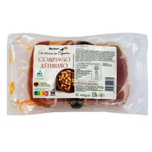 AUCHAN La cocina de España Compango asturiano (chorizo, morcilla, panceta curada y lacon curado) 400 g. Producto Alcampo