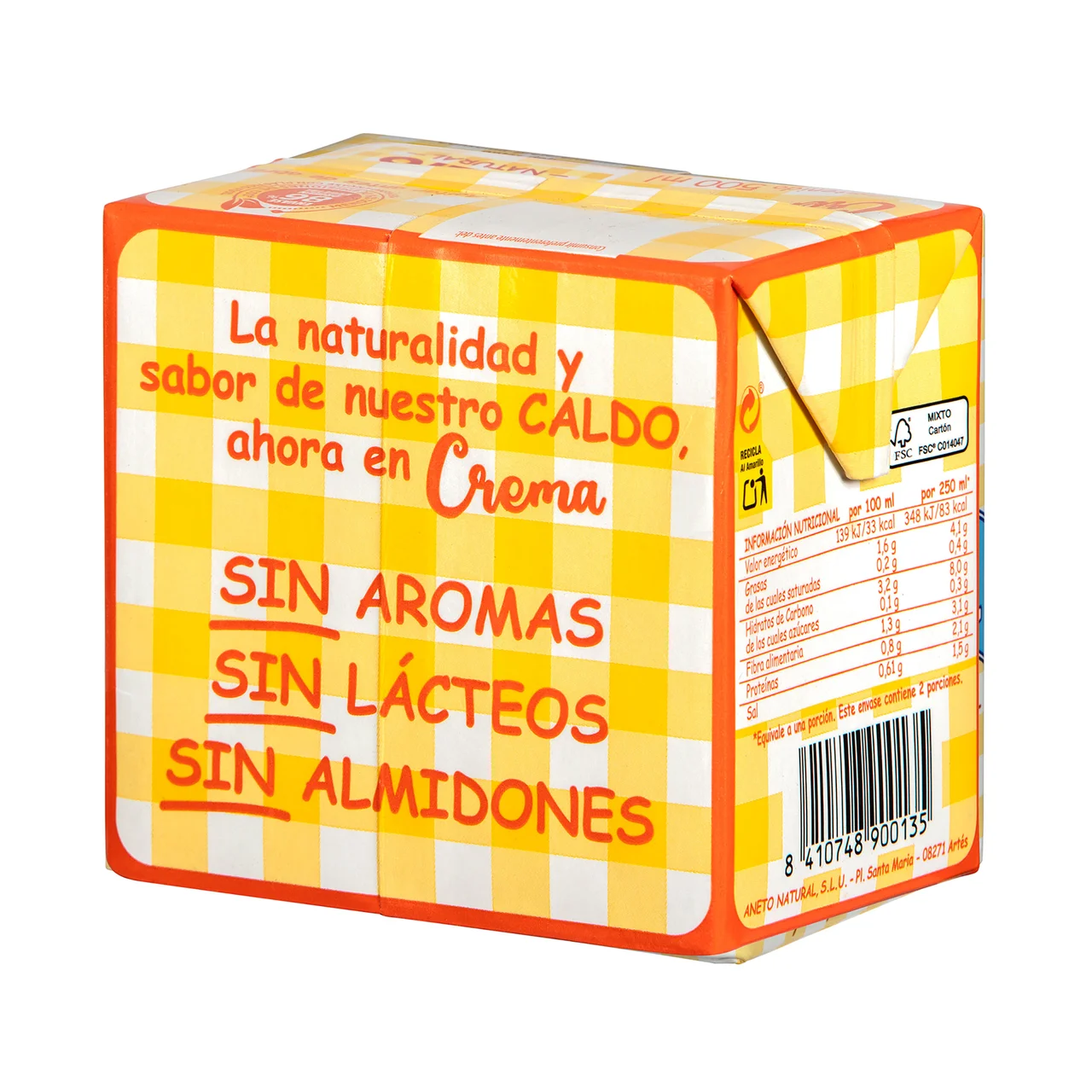 Crema natural calabaza asada 500 g.