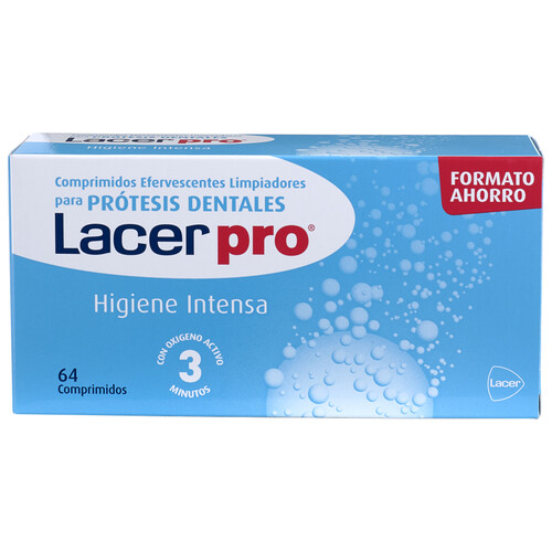 LACER Limpiador para prótesis dentales con oxigeno activo LACER Pro 64 uds.