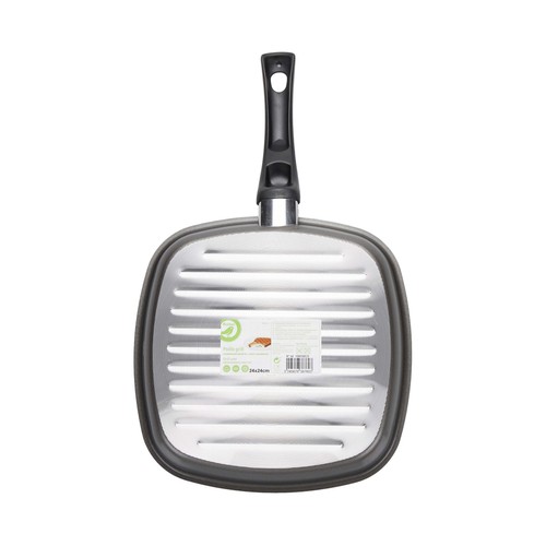 Asador grill de aluminio con interior antiadherente 24x24 cm. Vitro ESSENTIAL.