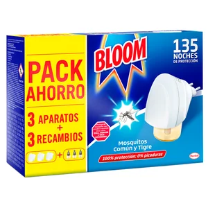 BLOOM Antimosquitos eléctrico 3 aparatos + 3 recambios