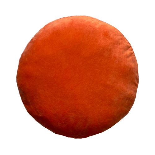 Cojín silueta Ciao Bella color naranja 40cm diámetro 100% poliéster. ACTUEL