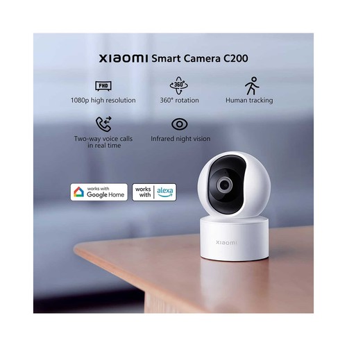 Cámara de vigilancia WiFi XIAOMI Smart Camera C200, 1080p, 360°, visión nocturna, detección de movimiento con IA.