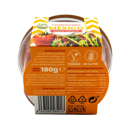 CAÑA NATURE Gastromundo Salsa fresca México 180 g.